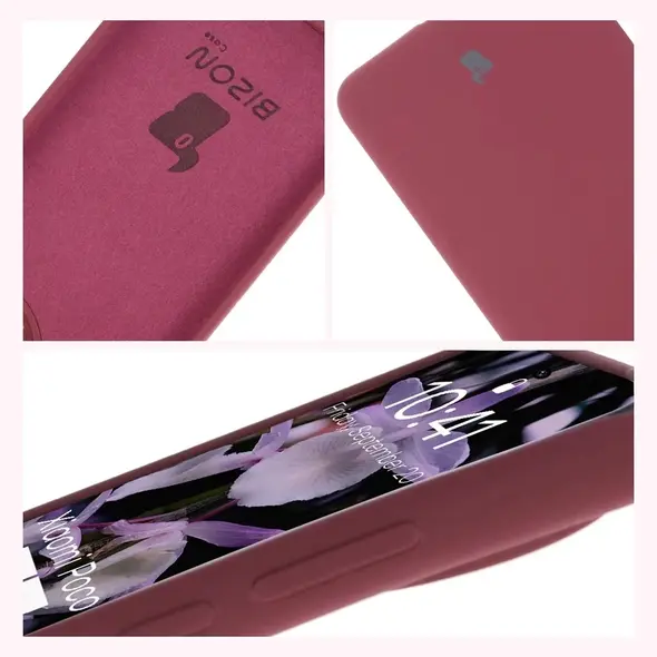 Silikonowe etui Bizon Soft Case do Xiaomi POCO F7 Pro ciemnofioletowe
