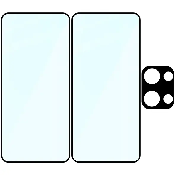 2x szkło na ekran + 1x szkło na aparat Bizon Edge 2 Pack do Oppo Reno13