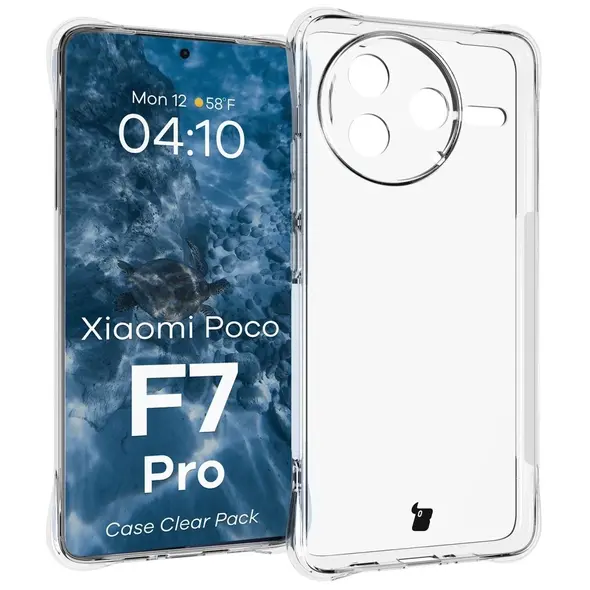 Etui + 2x szkło na ekran Bizon Case Clear Pack do Xiaomi Poco F7 Pro