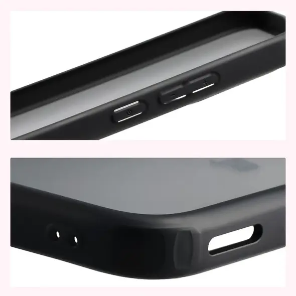 Etui Bizon Case Angelo do Xiaomi POCO F7 przydymione z czarną ramką