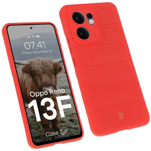 Pancerne etui Bizon Case Tur do Oppo Reno13 F czerwone