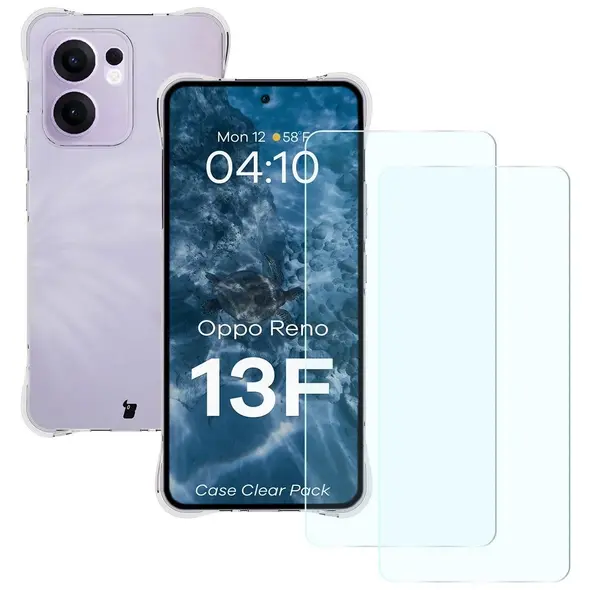 Etui + 2x szkło na ekran Bizon Case Clear Pack do Oppo Reno13F