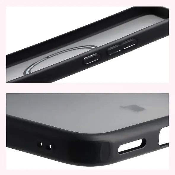 Etui z pierścieniem magnetycznym Bizon Case MatteO do Xiaomi POCO F7 przydymione-czarne