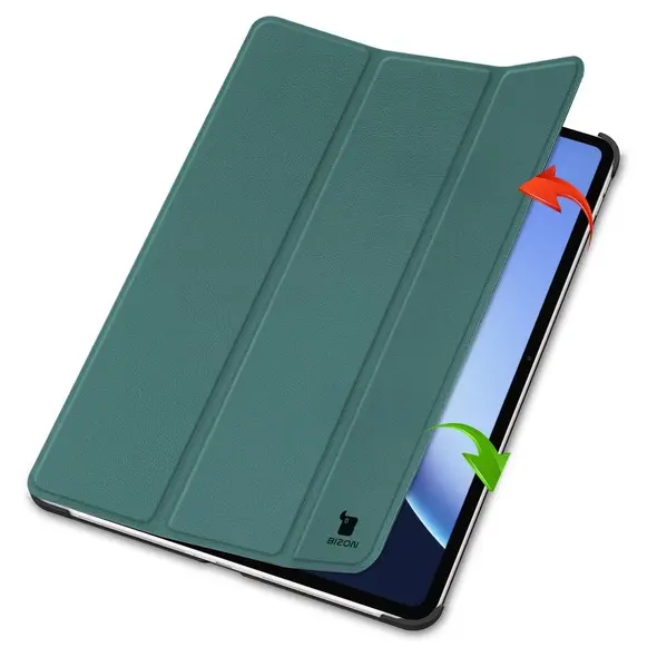 Etui z klapką Bizon Case Tab Croc do OnePlus Pad 3 / 2 Pro / OPPO Pad 4 / 4 Pro ciemnozielone