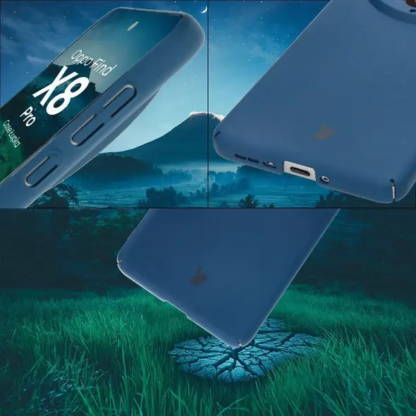 Etui Bizon Case Łupka do Oppo Find X8 Pro niebieskie