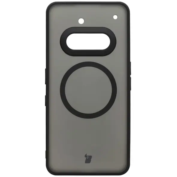 Etui z pierścieniem magnetycznym Bizon Case MatteO do Nothing Phone (3a) przydymione-czarne