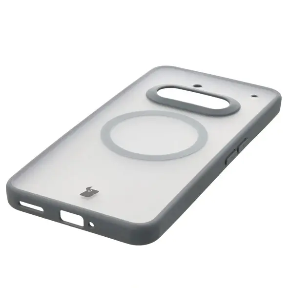 Etui z pierścieniem magnetycznym Bizon Case MatteO do Nothing Phone (3a) przydymione-szare