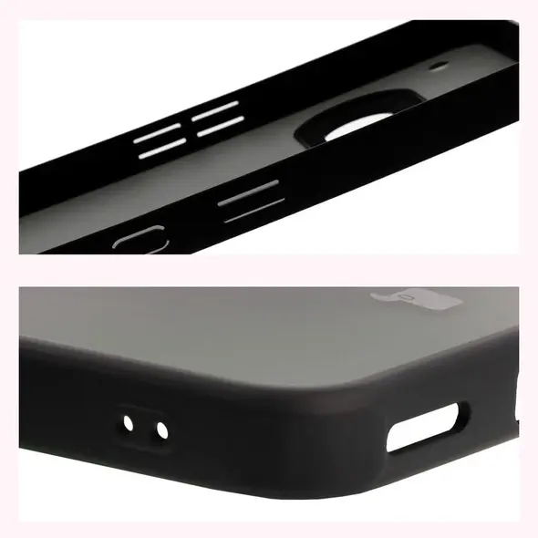 Etui Bizon Case Angelo do Nothing Phone (3a) przydymione z czarną ramką