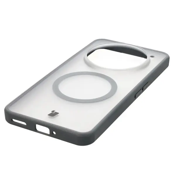 Etui z pierścieniem magnetycznym Bizon Case MatteO do Nothing Phone (3a) Pro przydymione-szare