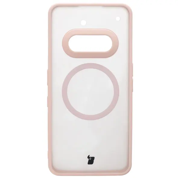 Etui z pierścieniem magnetycznym Bizon Case MatteO do Nothing Phone (3a) przydymione-różowe