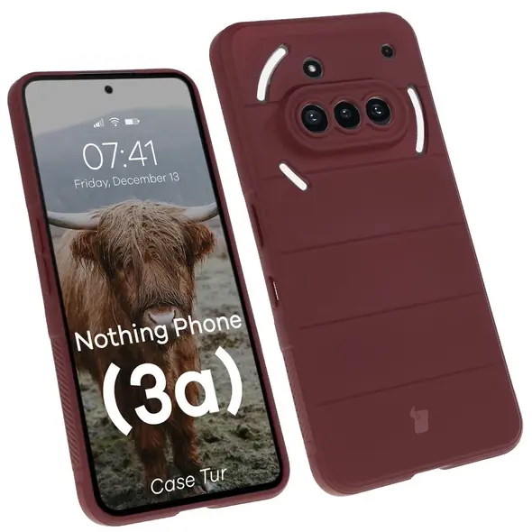 Pancerne etui Bizon Case Tur do Nothing Phone (3a) burgundowe