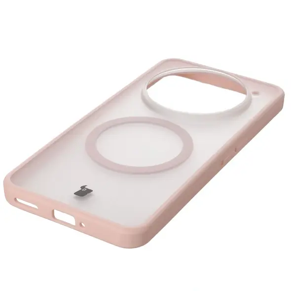 Etui z pierścieniem magnetycznym Bizon Case MatteO do Nothing Phone (3a) Pro przydymione-różowe
