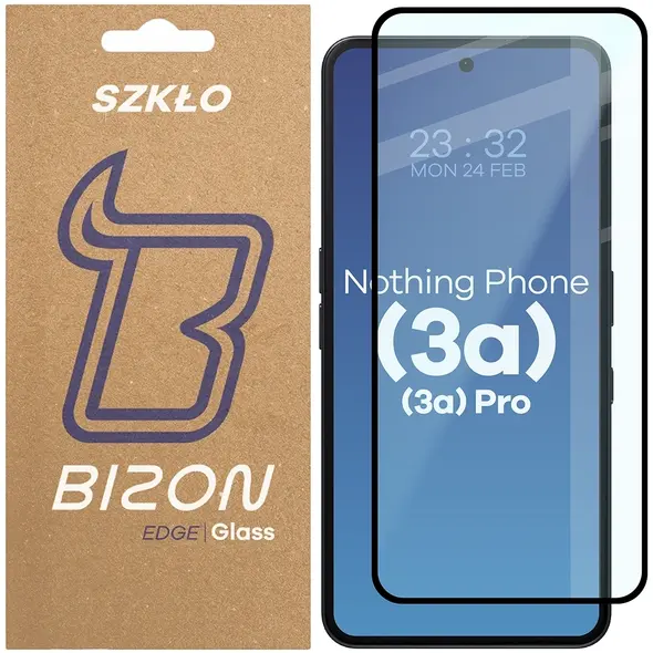 Szkło hartowane Bizon Glass Edge 2 do Nothing Phone (3a) / (3a) Pro czarna ramka