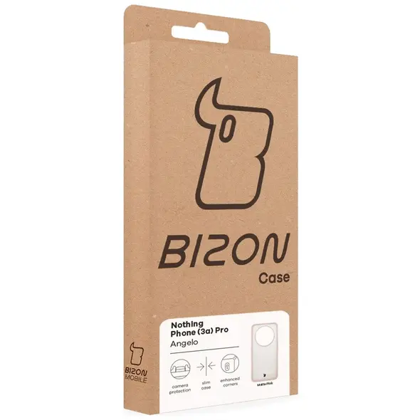 Etui Bizon Case Angelo do Nothing Phone (3a) Pro półprzezroczyste z różową ramką
