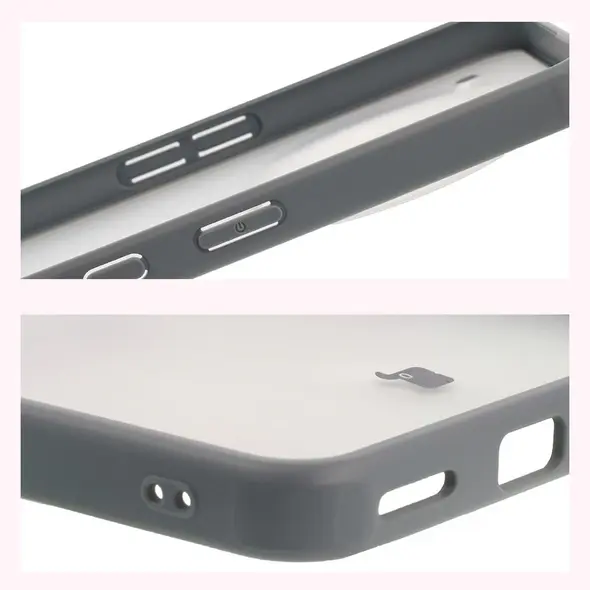 Etui Bizon Case Angelo do Nothing Phone (3a) Pro półprzezroczyste z szarą ramką