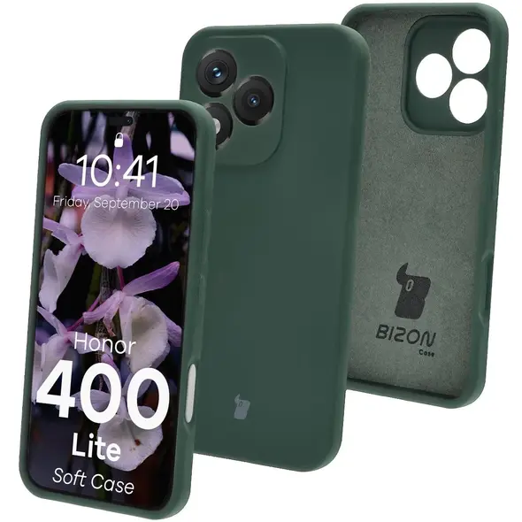 Silikonowe etui Bizon Soft Case do Honor 400 Lite 5G ciemnozielone