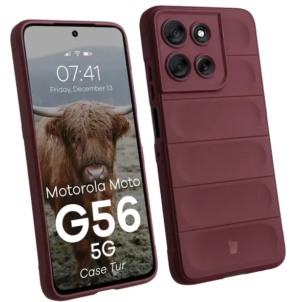 Pancerne etui Bizon Case Tur do Motorola Moto G56 5G burgundowe