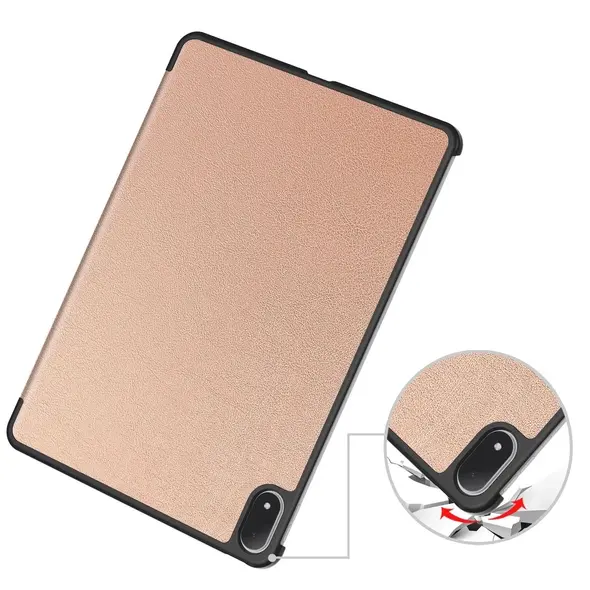 Etui z klapką Bizon Case Tab Croc do OnePlus Pad 3 / 2 Pro / OPPO Pad 4 / 4 Pro różowozłote