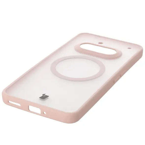 Etui z pierścieniem magnetycznym Bizon Case MatteO do Nothing Phone (3a) przydymione-różowe