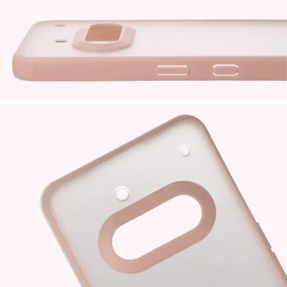 Etui Bizon Case Angelo do Nothing Phone (3a) półprzezroczyste z różową ramką