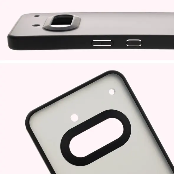 Etui Bizon Case Angelo do Nothing Phone (3a) przydymione z czarną ramką