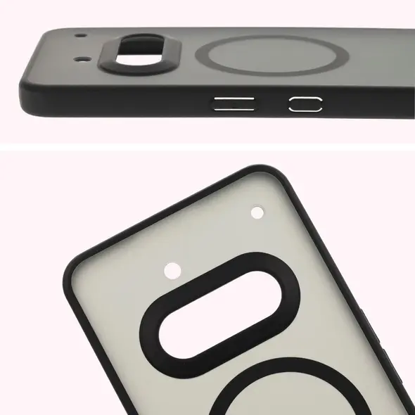 Etui z pierścieniem magnetycznym Bizon Case MatteO do Nothing Phone (3a) przydymione-czarne