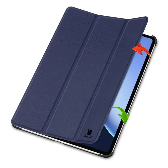Etui z klapką Bizon Case Tab Croc do OnePlus Pad 3 / 2 Pro / OPPO Pad 4 / 4 Pro granatowe