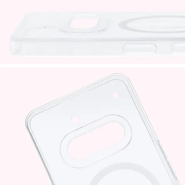 Etui z pierścieniem magnetycznym Bizon Case CrystalO do Nothing Phone (3a) przezroczyste