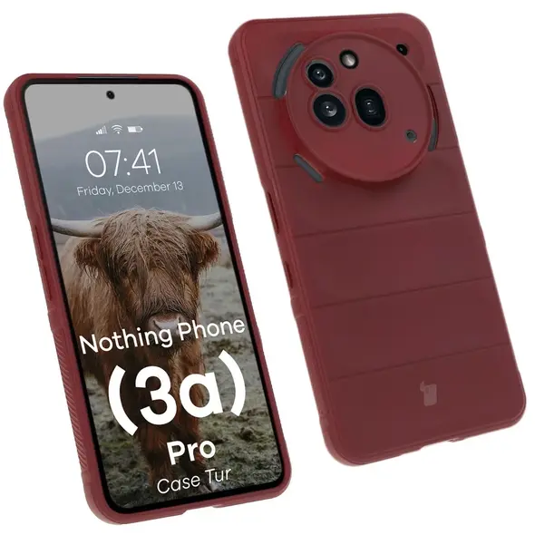 Pancerne etui Bizon Case Tur do Nothing Phone (3a) Pro burgundowe