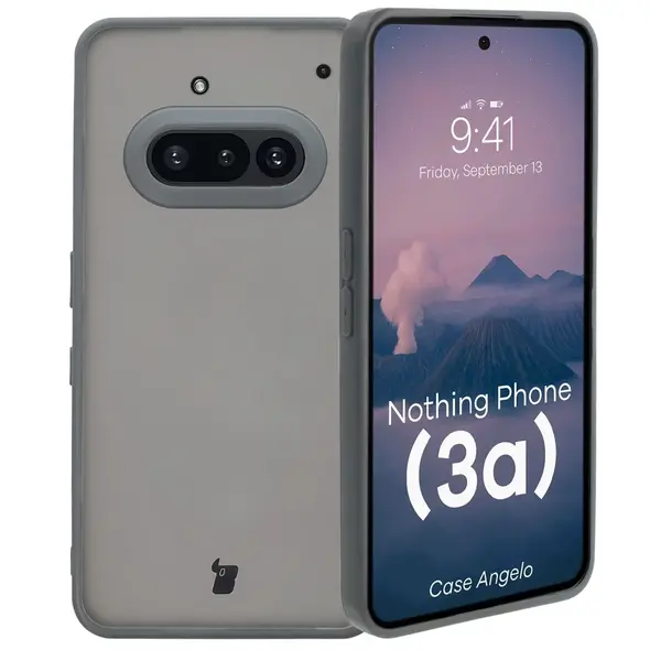 Etui Bizon Case Angelo do Nothing Phone (3a) półprzezroczyste z szarą ramką