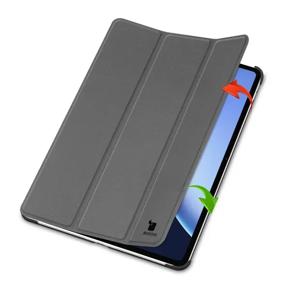 Etui z klapką Bizon Case Tab Croc do OnePlus Pad 3 / 2 Pro / OPPO Pad 4 / 4 Pro szare