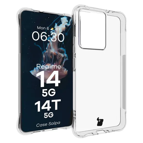 Elastyczne etui Bizon Case Salpa do Realme 14 5G / 14T 5G przezroczyste