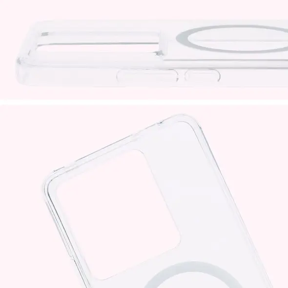 Etui z pierścieniem magnetycznym Bizon Case CrystalO do Realme GT 7 / 7T przezroczyste