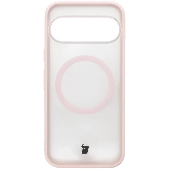 Etui z pierścieniem magnetycznym Bizon Case MatteO do Pixel 10 / 10 Pro przydymione-różowe