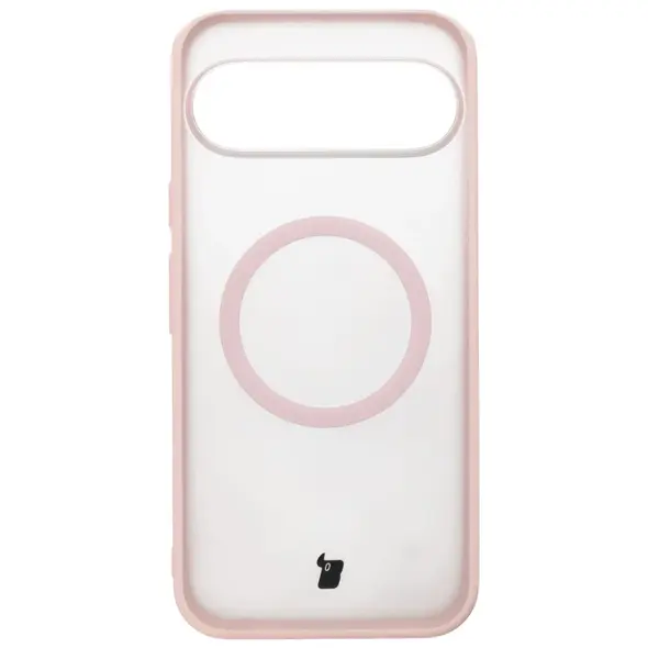 Etui z pierścieniem magnetycznym Bizon Case MatteO do Pixel 10 Pro XL przydymione-różowe