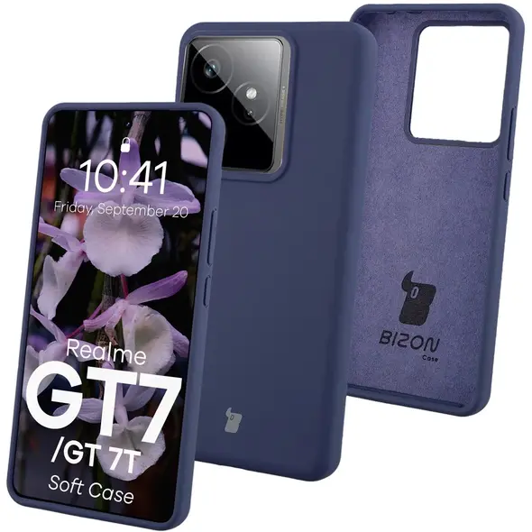 Silikonowe etui Bizon Soft Case do Realme GT 7 / 7T ciemnoniebieskie