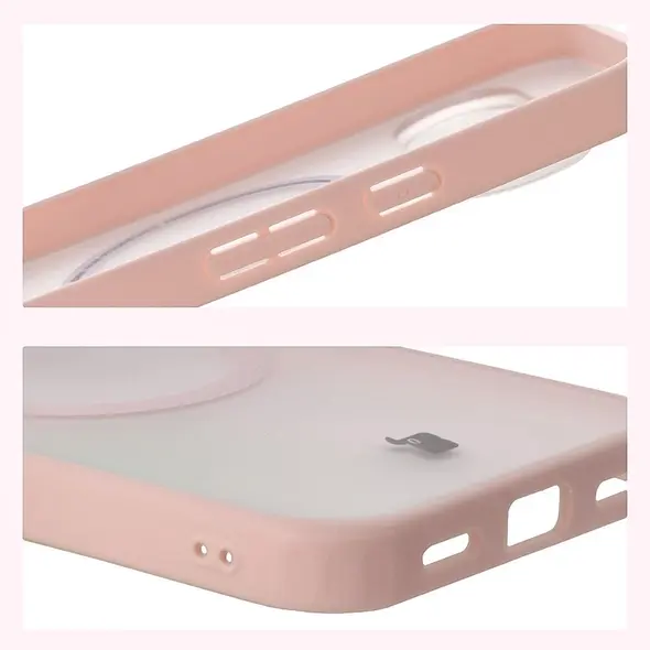 Etui z pierścieniem magnetycznym Bizon Case MatteO do Pixel 10 / 10 Pro przydymione-różowe