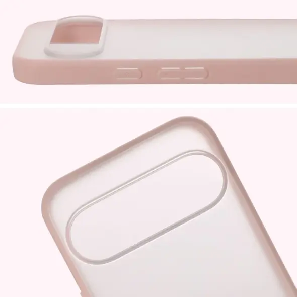 Etui Bizon Case Angelo do Google Pixel 10 Pro XL półprzezroczyste z różową ramką