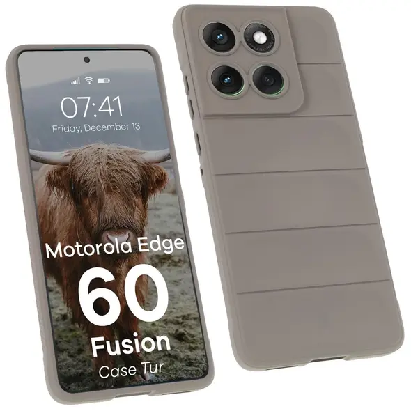 Pancerne etui Bizon Case Tur do Motorola Edge 60 / 60 Fusion jasnoszare