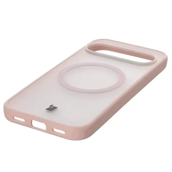 Etui z pierścieniem magnetycznym Bizon Case MatteO do Pixel 10 / 10 Pro przydymione-różowe