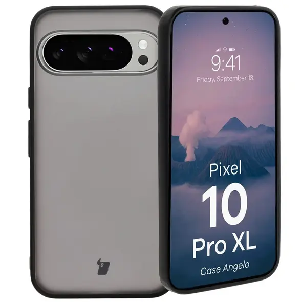 Etui Bizon Case Angelo do Google Pixel 10 Pro XL przydymione z czarną ramką
