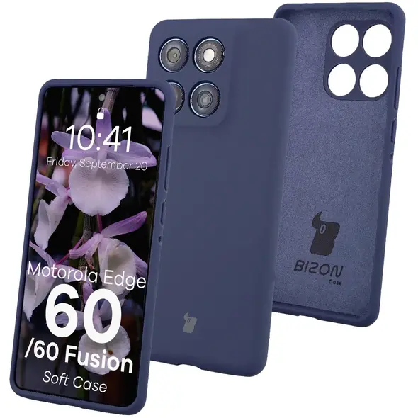 Silikonowe etui Bizon Soft Case do Motorola Edge 60 Fusion / 60 ciemnoniebieskie
