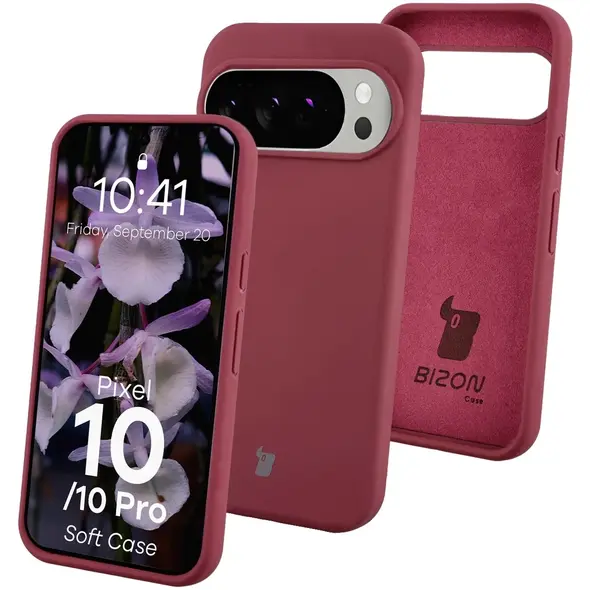 Silikonowe etui Bizon Soft Case do Google Pixel 10 / 10 Pro ciemnofioletowe