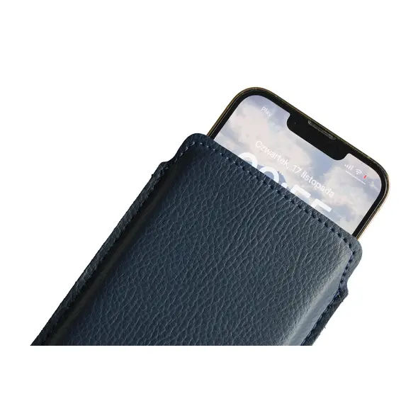Skórzana wsuwka LURESKO LILNER XXXL na telefon ECO (niebieski)