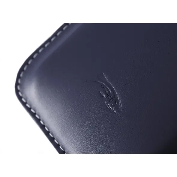 Skórzane etui wsuwane LURESKO LILLA XXXL wsuwka na telefon 6.5' - 6.9' (niebieski gładki biała nić)