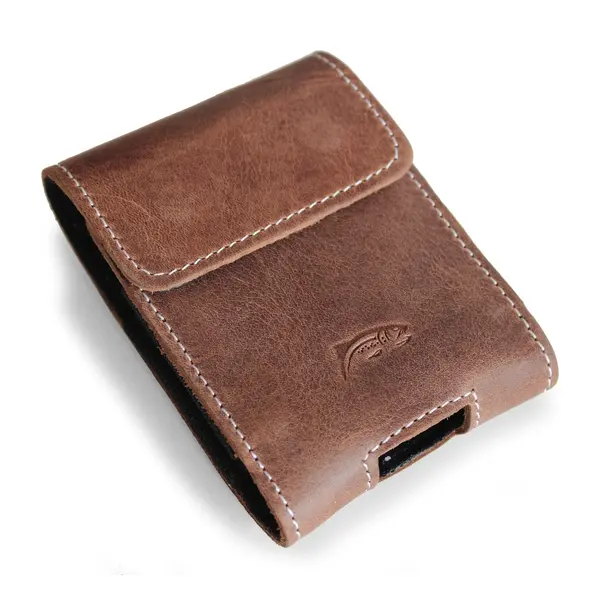 Skórzane etui na szyję / do paska / do szlufki LURESKO HECTOR FLIP M do modeli Flip (brąz vintage  biała nić)