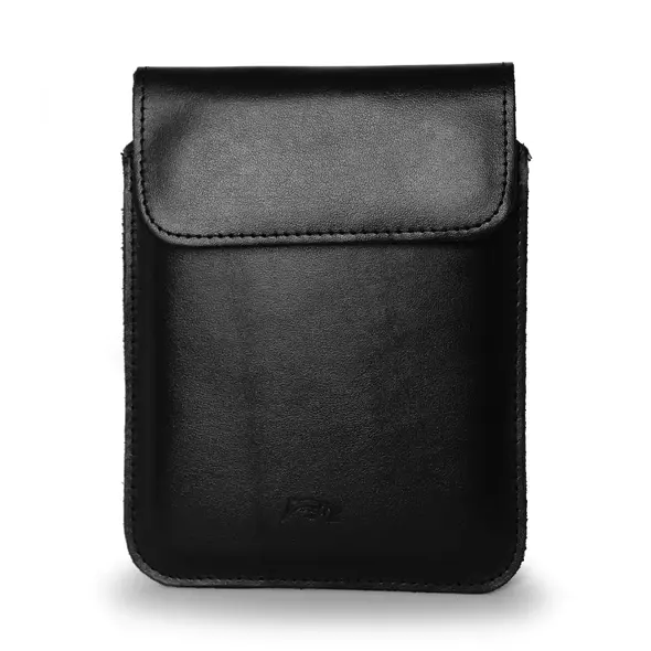 Skórzane etui LURESKO CLAYER S na ebook 162x113x9mm (magnes)(czarny gładki czarna nić)