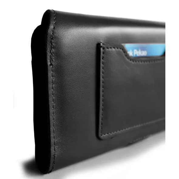 Skórzane etui ochronne LURESKO ELLA XXL na telefon - 170x85x12 / do torebki plecaka (czarny)