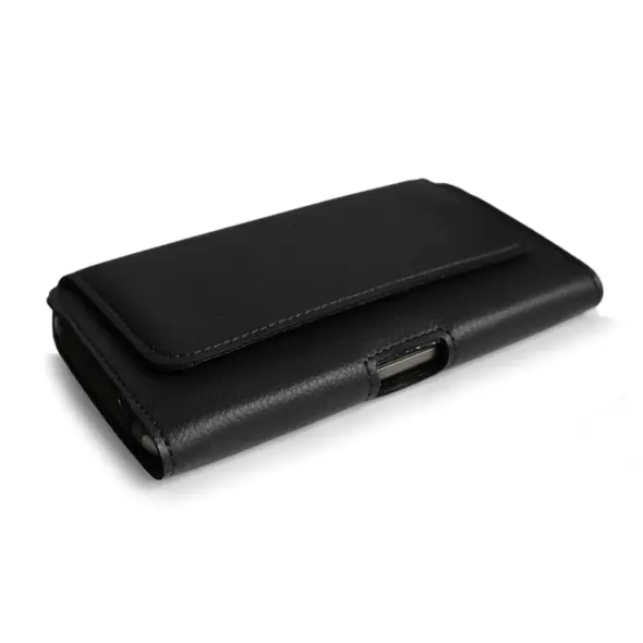 Kabura LURESKO HEL S do paska Eco etui na telefon 131x62x12mm (czarny karbowany czarny nić)