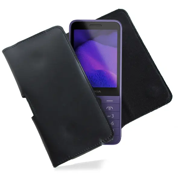 Skórzana kabura LURESKO FREYA S do paska etui na telefon 131x62x12mm - CZARNY GŁADKI